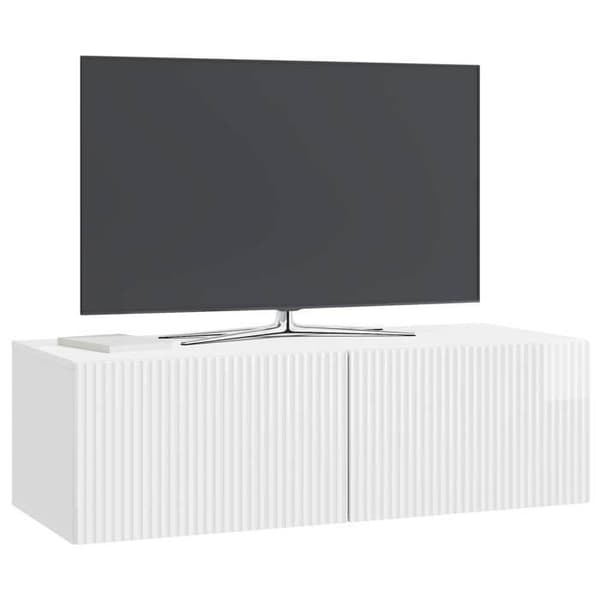 Maison Exclusive - Väggmonterad TV-möbel 98 x 41 x 30 cm Blank vit Strålande vit