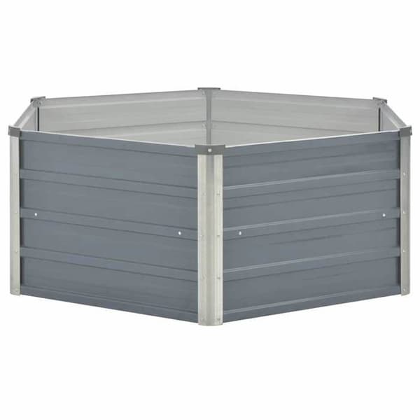 Maison Exclusive - Jardinière 129 x 129 x 45 cm Galvaniseret stål Grå Grå