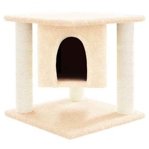 Maison Exclusive - Kissanpuita, jossa on sisalraapimat, Kermainen 37 cm Grädde