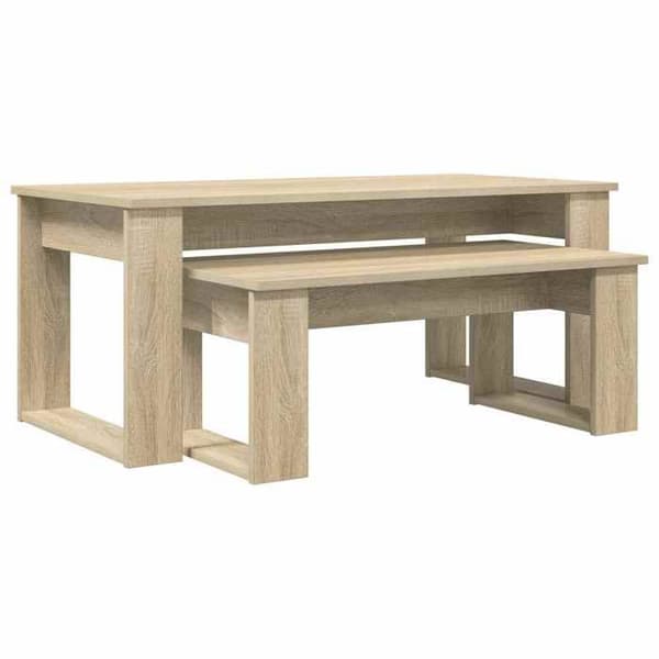 Sæt af lav borde - MAISON EXCLUSIVE - Sæt 2 dele - Sonoma eg - 100x50x42 cm - Rektangulær Sonoma ek