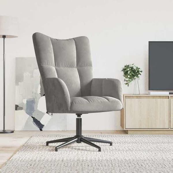 Maison Exclusive - Ljusgrå Velour Relaxstol