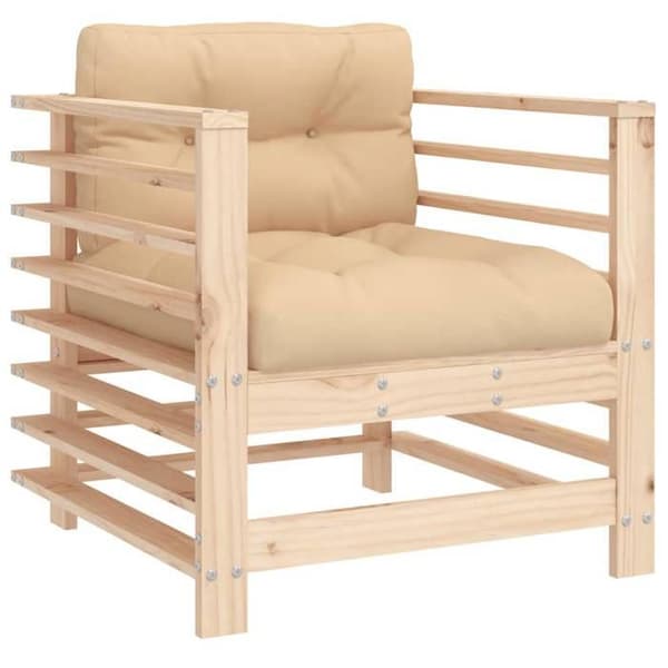 Maison Exclusive - Trädgårdsstolar med kuddar, set om 2, massivt furu