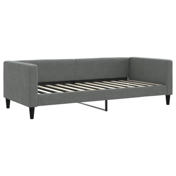 Maison Exclusive - Senge med udtræk og mørkegrå madras 90x200 cm stof