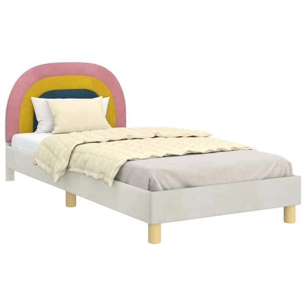 Maison Exclusive - Sengestel til børn med hovedgærde Creme 90 x 200 cm Grädde
