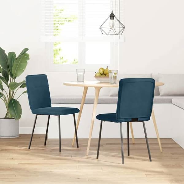 Maison Exclusive - Spisestole sæt af 2 Blå Velour Blå (sammet)