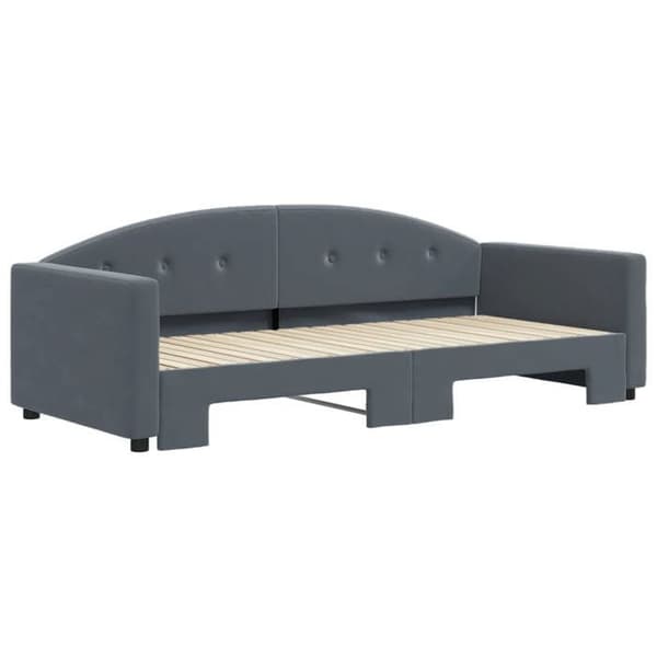 Maison Exclusive - Dagbädd med utdragbar säng utan madrass mörkgrå 90x200 cm