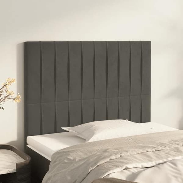 Maison Exclusive - Tummanharmaa pääty 80x5x118/128 cm Sametti Mörkgrå