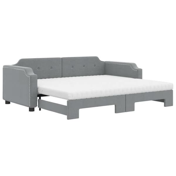Maison Exclusive - Senge med sovesofa og lys grå madras 90x200 cm stof