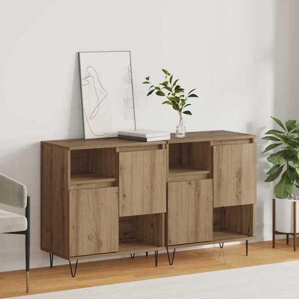 Maison Exclusive - Buffet 2 kpl Käsintehty tammi 60 x 35 x 70 cm