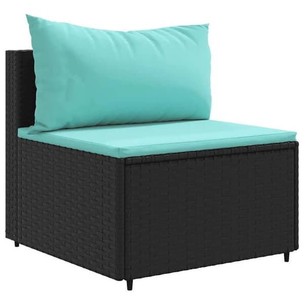 Maison Exclusive - Trädgårdsmöbler 7 delar med kuddar Svart flätad resin