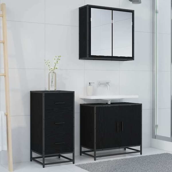 Maison Exclusive - Buffet Sort Eg 35,5 x 35 x 76 cm svart ek