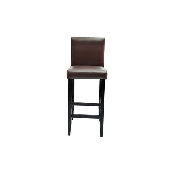 Maison Exclusive - Barstolar set om 4 mörkbruna konstläder Mörkbrun