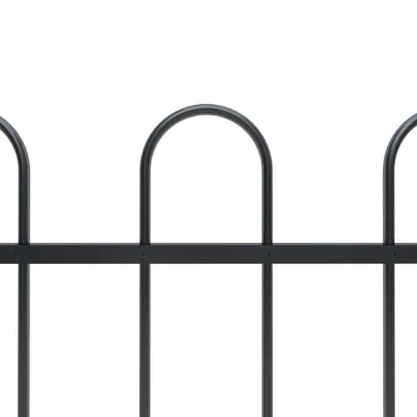 Maison Exclusive - Havehegn med stålbue 1172 x 60 cm Sort Svart