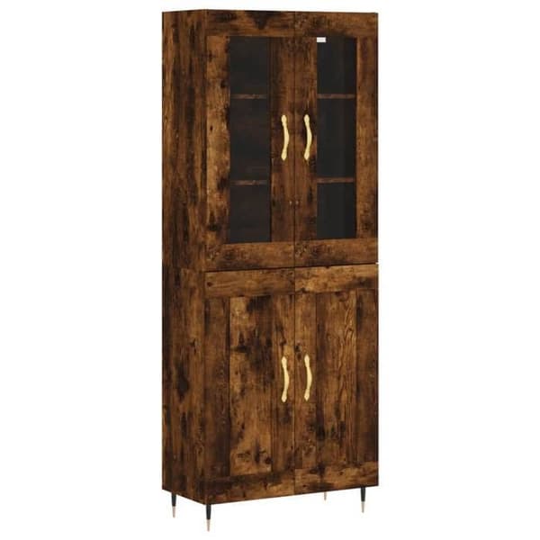 Maison Exclusive - Buffé hög Ek rökig 69,5x34x180 cm Ingenjörsträ