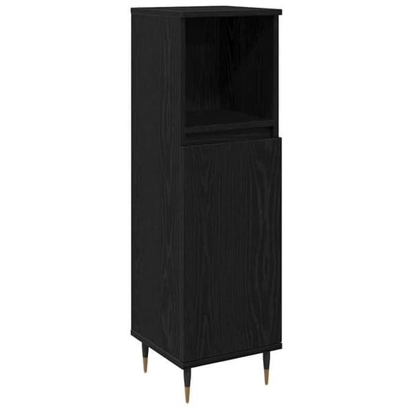 Maison Exclusive - Badeværelsesskab Sort eg 30 x 30 x 100 cm