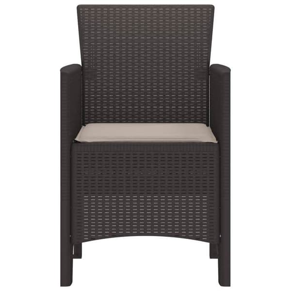 Maison Exclusive - Trädgårdsstol 2 st Brun Polypropen brun