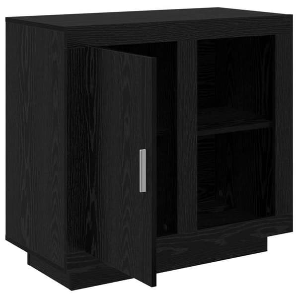 Maison Exclusive - Buffet Sort egetræ 80 x 40 x 75 cm Ingeniørtræ svart ek