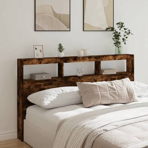 Maison Exclusive - Hovedgærde med LED, røget eg 180x17x102 cm