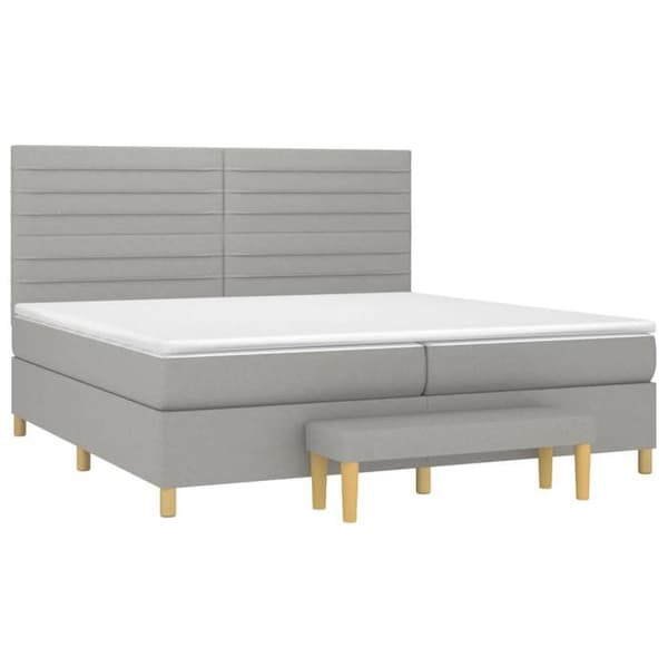 Maison Exclusive - Seng med lamelbund og madras Lys grå 200x200cm Stof