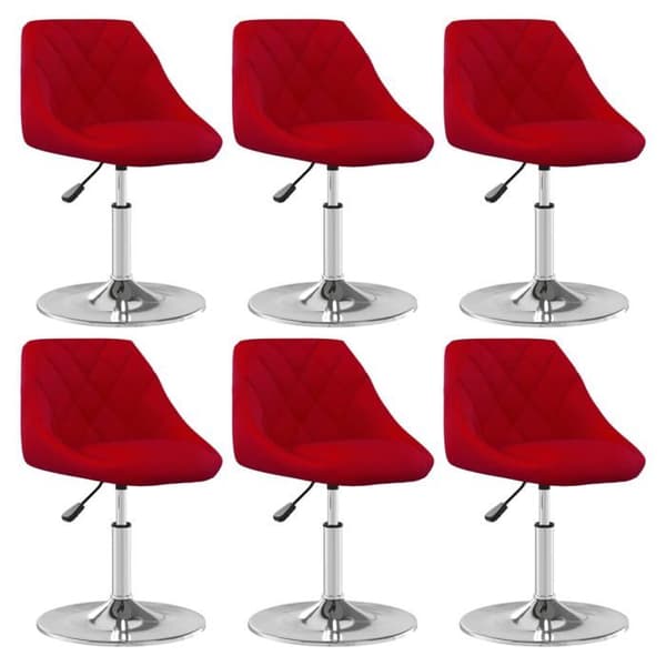Maison Exclusive - Snurrande matstolar set om 6 Bordeaux sammet