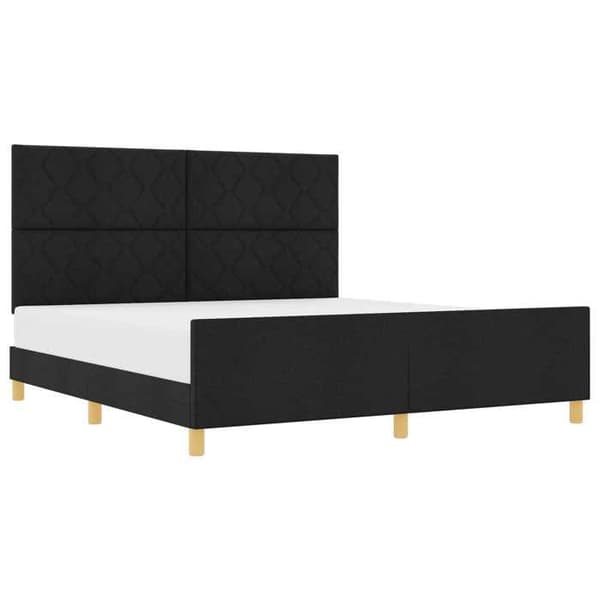 Maison Exclusive - Sengestel med hovedgærde Sort 180 x 200 cm stof