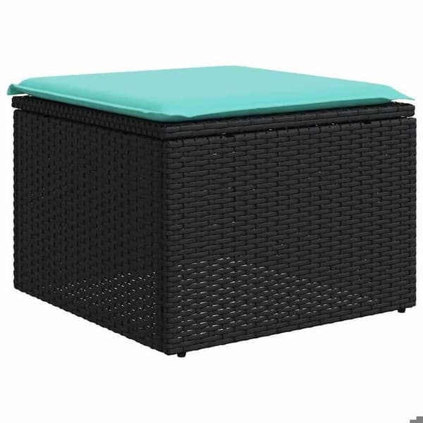 Maison Exclusive - 10 stk. have-sofa sæt med sorte puder i flettet harpik