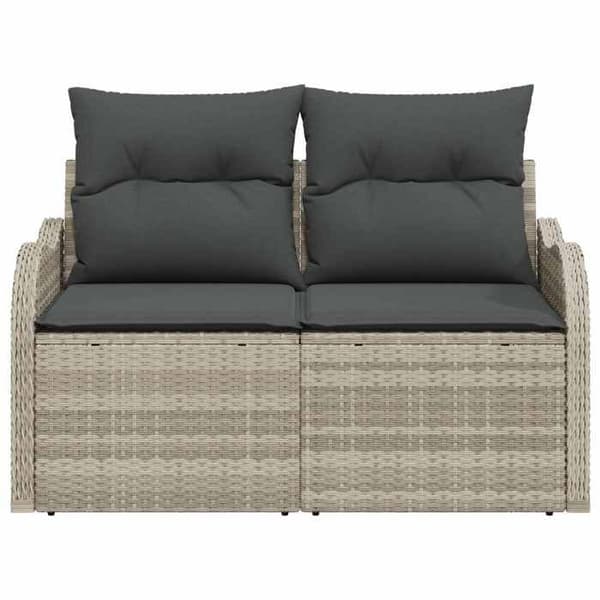 Maison Exclusive - Trädgårdssoffa Ljusgrå 121 x 62 x 69cm polyrotin