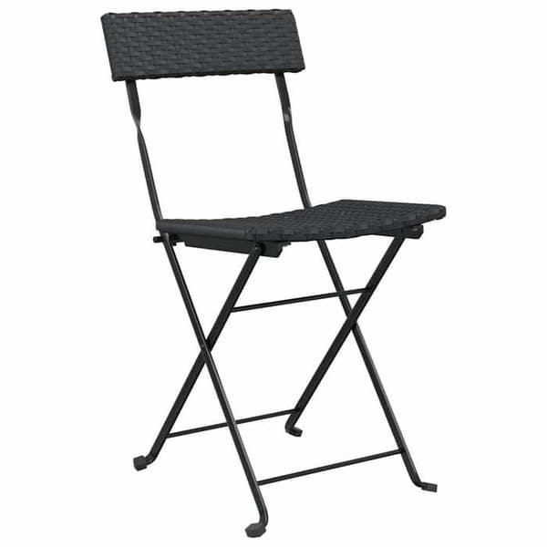 Maison Exclusive - Fällbart bistroset 3 delar Svart flätad resin Svart