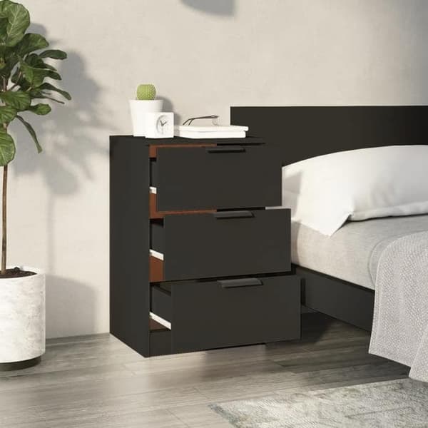 Maison Exclusive - Yöpöydät 2 kpl musta 40x36x65 cm Svart