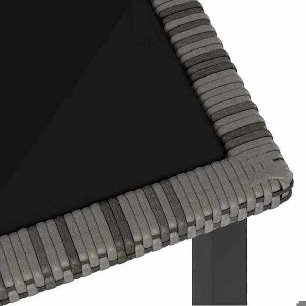 Maison Exclusive - Trädgårds matbord Grå 70x70x73 cm Flätad resin