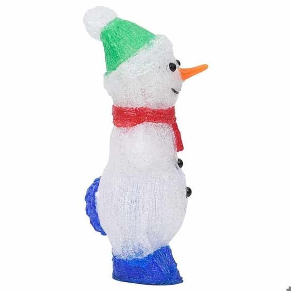 Lysdekoration - EKSKLUSIV HUS - LED snemandsfigur 30 cm - Akryl - 30 LEDs - 8 lys effekter