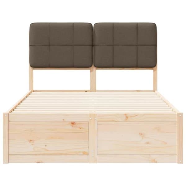 Maison Exclusive - Vuodekehys pehmustetulla päädyllä, taupe 120 x 200 cm Mol