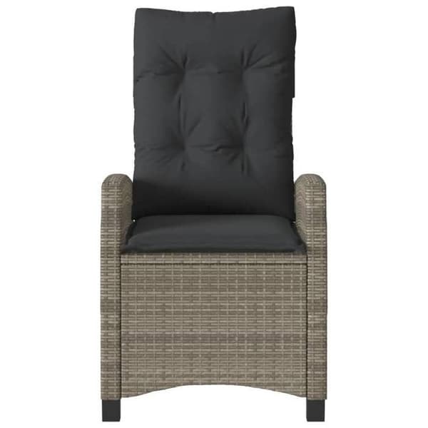 Maison Exclusive - Bistroset 3 delar med grå kuddar i flätad resin