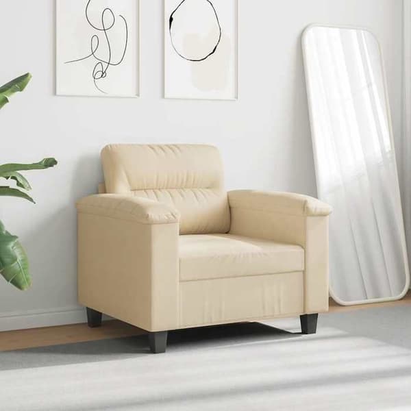 Maison Exclusive - Creme sofa stol 60 cm mikrofiber stof