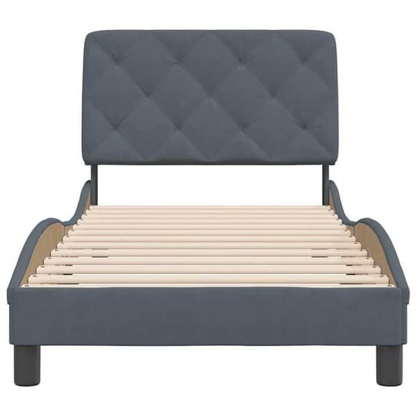 Maison Exclusive - Sängram utan madrass mörkgrå 90x200 cm sammet