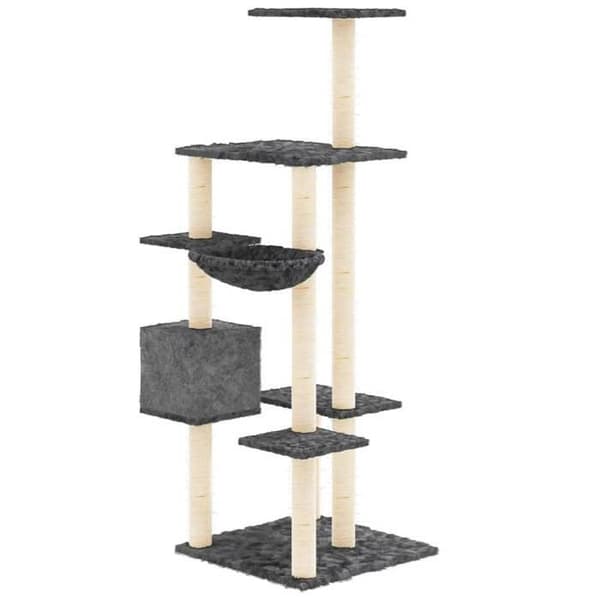 Maison Exclusive - Kattträd med sisal klöstrumpor Mörkgrå 142 cm Mörkgrå
