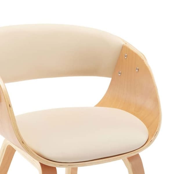 Maison Exclusive - Matstolar set om 6 krämfärgad böjd trä och konstläder Grädde