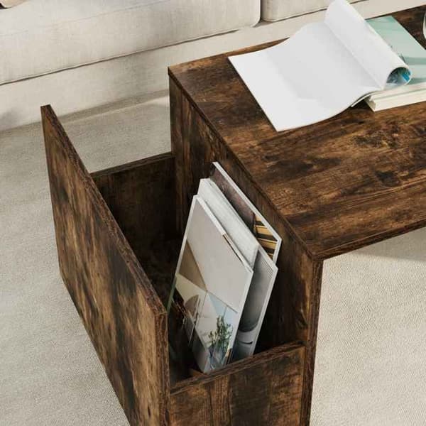 Bord - EKSKLUSIV HUS - Rektangulær - Røget eg - 90x45x35 cm - Ingeniørtræ Rökt ek