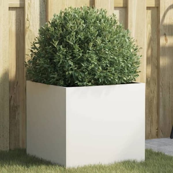 Maison Exclusive - Hvid plantekasse 42x40x39 cm stål