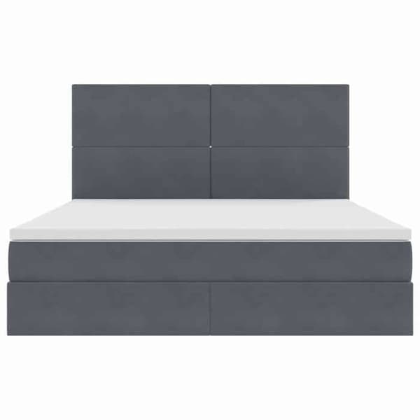Maison Exclusive - LED opbevaringsseng med madras Mørkegrå 160 x 200 cm Mörkgrå