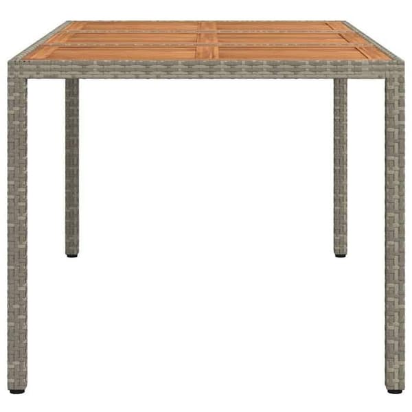 Trädgårdsbord - EXKLUSIV HEM - 150x90x75 cm - UV-beständig poly rattan - Pulverlackerad stålram - Rektangulär grå Grå