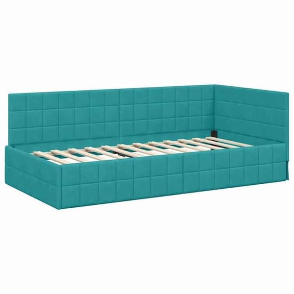 Maison Exclusive - Vinkel sengestel Turquoise 90 cm x 190 cm Velour