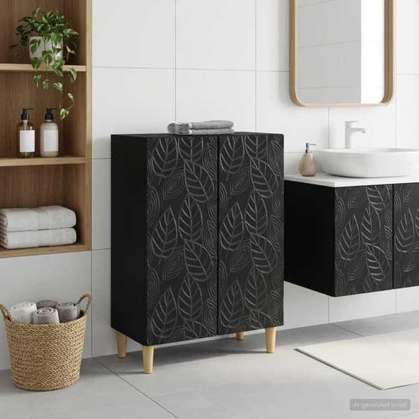 Maison Exclusive - Badeværelsesopbevaringsmøbel DELFT Sort