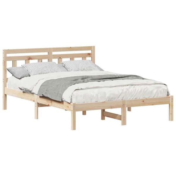 Maison Exclusive - Sängram Brun 140 x 190 cm Massivt trä