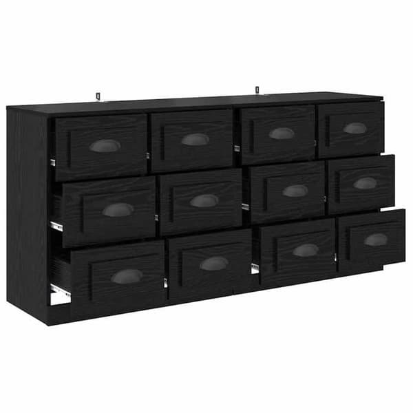 Maison Exclusive - Buffeter 2 stk Sort eg 70 x 35,5 x 67,5 cm Ingeniørtræ svart ek