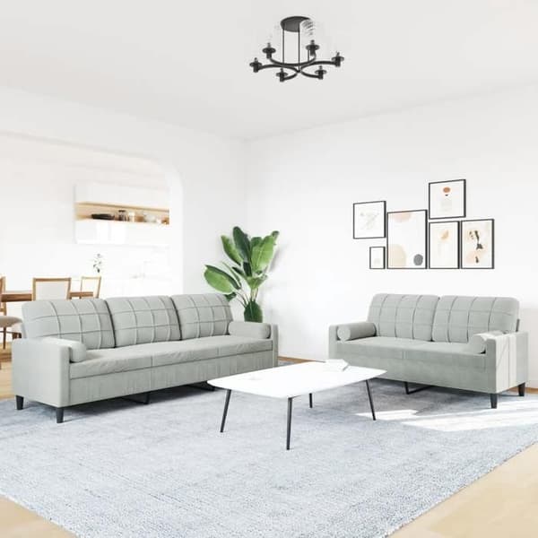 Maison Exclusive - Set med 2 soffor och kuddar samt sammetsträsk