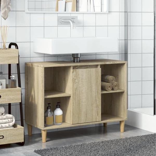 Maison Exclusive - Badrumsskåp ek sonoma 80x33x60cm ingenjörsträ