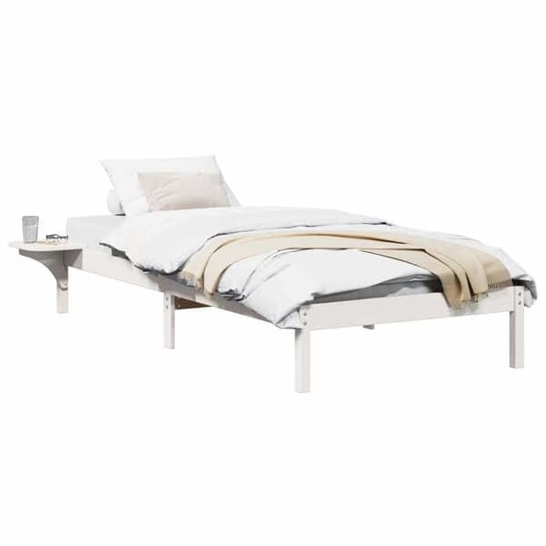 Maison Exclusive - Sängram Vit 75 x 190 cm Massivt trä