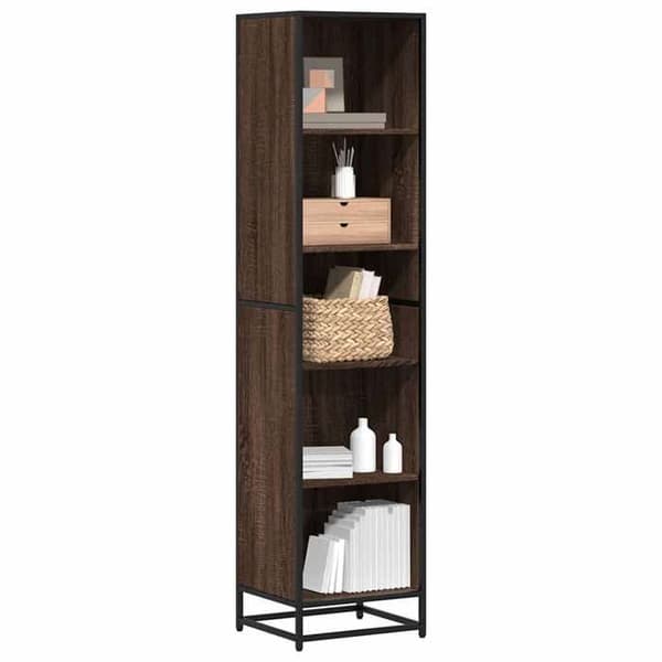 Maison Exclusive - Bibliotek i brunt egetræ 40x35x170,5 cm ingeniørtræ