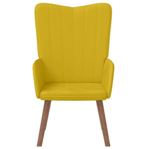 Maison Exclusive - Stol til afslapning i sennepsgul velour